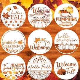 Fall Stencils 12” Happy Thanksgiving Stencil Hello Pumpkin Stencils Welcome Fall Autumn Stencils for Painting on Wood Wall Fabric Wreath