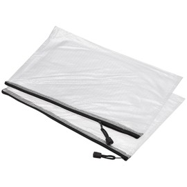 MECCANIXITY Mesh Zipper Bags, A3 Size Plastic Zip File Pouch Document Folders for Home Office Travel, Black Pack of 3