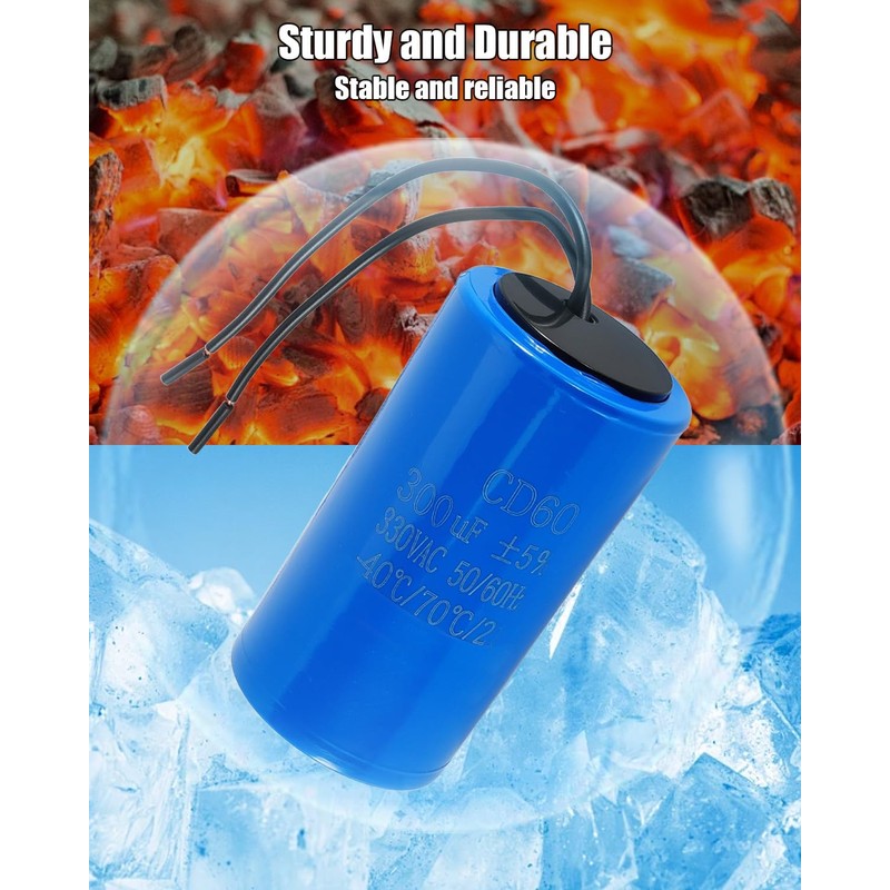 CD60 Motor Starting Capacitor 300uF 330VAC 50Hz/60Hz for Air Compressor