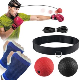 MITEGELO Pelota de Lucha de Boxeo, Cabeza de Boxeo Pelota con Dos Pesos Diferentes de Pelotas de Boxeo y Guantes de Boxeo para Entrenamiento de Velocidad de Concentración y Entrenamiento Aeróbico.