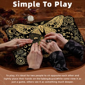 Tirmanaz Talking Board, Wooden Spirit Board Game for Ghost Hunting, Butterfly Talking Spirit Board with Guide Book, for 2 or More Players