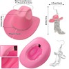 Aswitnove Cowboy Hat Rhinestone Cowgirl Boots Earrings Set Western Earring