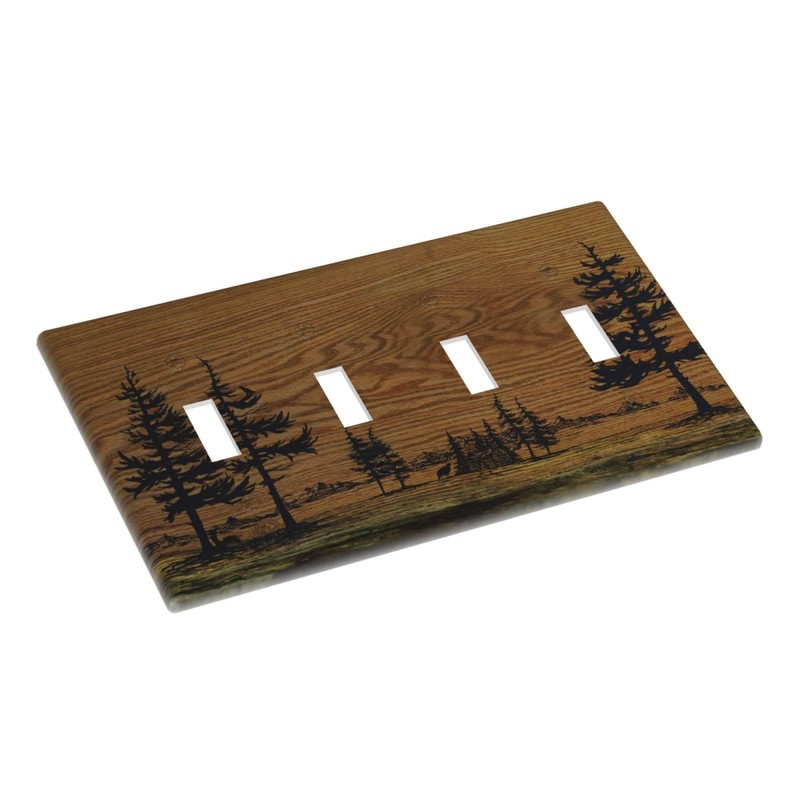 VGHOKO Decorative Switch Plate Covers Rustic Farmhouse Brown Board Pine