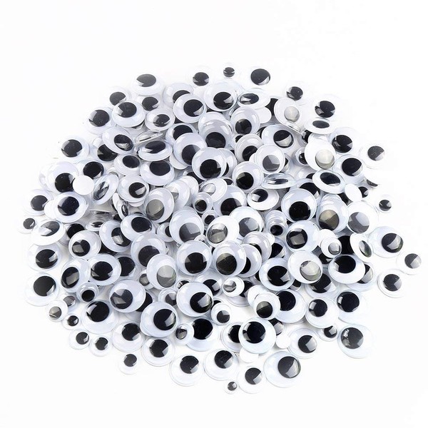 DECORA 8mm-20mm Round Wiggle Googly Eyes With Adhesive on Back