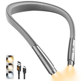 enclize LED Neck Reading Light, Book Light for Reading in Bed, 3 Colors, 9 Brightness Levels, Lightweight Comfortable Design, Long Lasting, Perfect for Knitting,Crafting,Camping,Gray