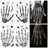 Konsait Halloween Skeleton Hand Tattoos, 4 Sheets Realistic Skeleton Hand