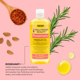 Hollywood Beauty Rosemary Oil for Hair, Scalp, & Skin, 8 fl oz - Encourages Hair Growth, Helps Improve Scalp Circulation | Hollywood Beauty