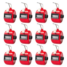 Unbranded 12 PCS Tally Counter Plastic Handheld Digit Number Lap Counter Manual Mechanical - Red