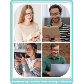 LianSan 2 Packs Oversized Premium Progressive Multifocal Reading Glasses for Women Men - Trifocal Computer Readers Anti Glare(Multicolor P,2.75x)