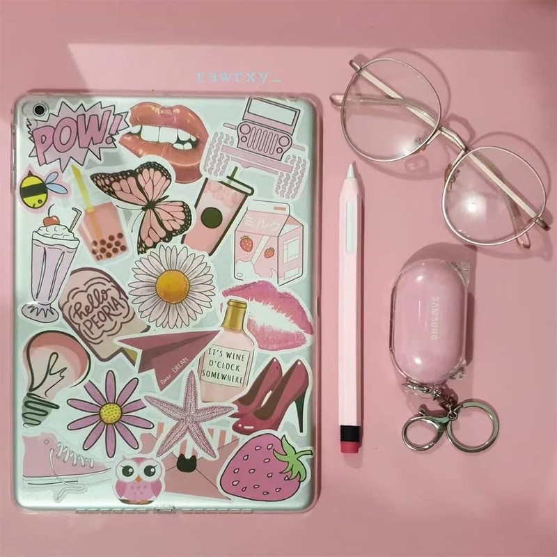 Girl's Pink Aesthetic Stickers - Waterproof Cute Stickers 50 PCS