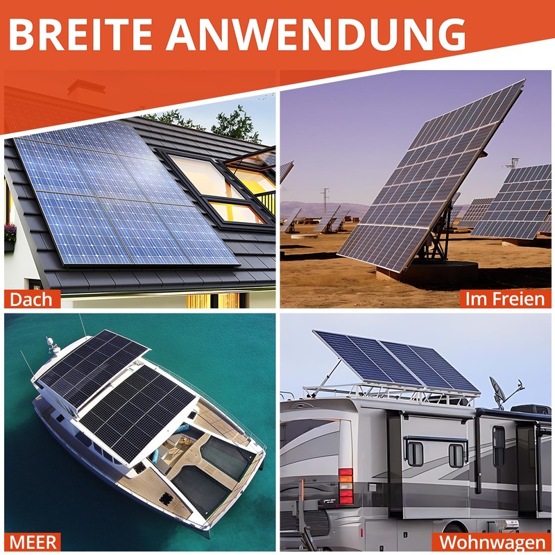 GETLITOOL 10 x Solar Module Clamps 30 mm, Black, 6