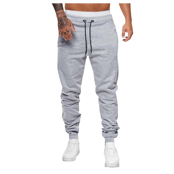 WDIRARA Men's Drawstring Elastic Waist Sweatpants Tie Front Jogger Athletic