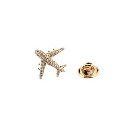 Cute Airplane Collar Brooch Pin Crystal Cubic Zirconia Aircraft Plane Tie Pins Coat Jackets Hat Suit Accessories Brooches Pins Dainty Jewelry Gifts for Women Men Girls