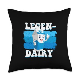 Enjoying A Cow That Is Raised For Its Milk I Am The Legendairy Food Nutrients Cow Milk Throw Pillow, 18x18, Multicolor