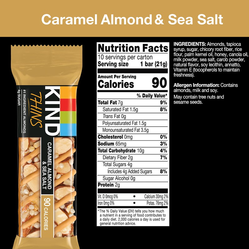 KIND THINS Caramel Almond & Sea Salt, Gluten Free, 100