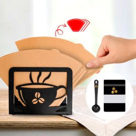 Coffee Filter Holder | Filter Bag Container Coffee Filter Holder Coffee Filter Carrier Filter Bag Holder for Coffee Filter Bag Dispenser Coffee Filter Bag Dispenser - Spoon and Bag Gift