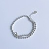 Silver 925 3mm ball chain layered 925 silver anklet color