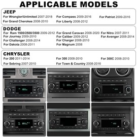 Upgrade Android Car Radio for Jeep Wrangler JK 2007-2018, Compass Patriot Dodge RAM 1500/2500 2009-2012, Touch Screen Car Stereo, Wirelss Carplay Android Auto, GPS Navigator, WiFi, FM, Backup Camera