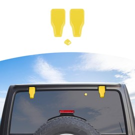 RT-TCZ Rear Tail Door Window Hinge & Rear Rain Wiper Nozzle Decorative Cover Trim for Jeep Wrangler JL JLU 2018-2022 Exterior Accessories (Yellow, Rear Window Hinge & Nozzle Decor 3 PCS)