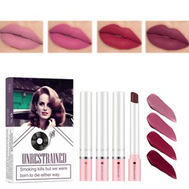 Nude Lip Gloss Sets Lipstick Sets For Women,4 Colors Matte Lipstick Set High Pigmented Velvety Long Lasting Waterproof Matte Lip Stick, Lipstick For Women Makeup Set