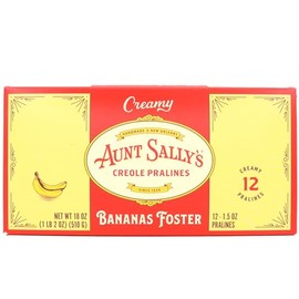 Aunt Sally's Creamy Bananas Foster Pralines- 12 count box- New Orleans Most Famous Praline- Handmade Pecan Candy