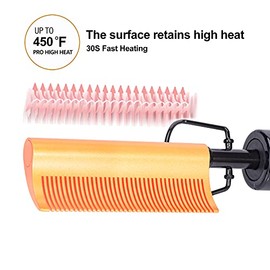 DAN Technology Peine caliente curvado, peine caliente de 450 °F, peine caliente de cerámica, peine de prensa de calor, peines calientes de baja y alta