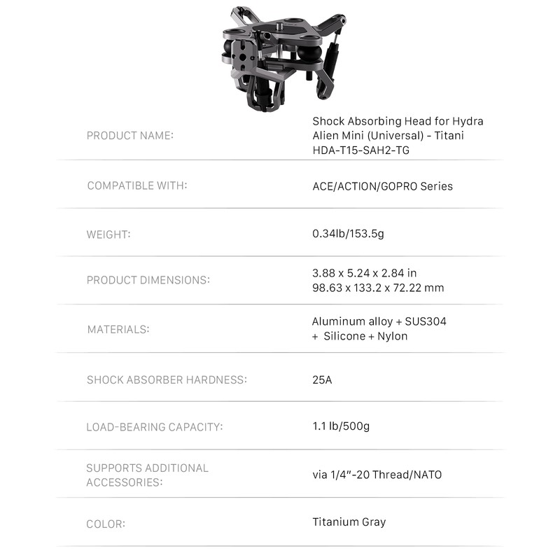 Tilta Universal Shock Absorbing Head for Hydra Alien Mini Compatible