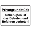 Sign Sign Notice Private Property Enter Befahren Verboten PKW