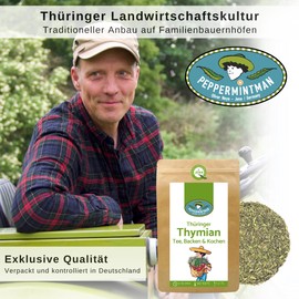 Thüringer Thyme Ruined 500 g - Tea & Spice - Oil Rich & Highly Aromatic Thyme Tea - German Cultivation - Peppermintman