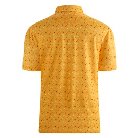 Alex Vando Mens Golf Shirt Moisture Wicking Quick-Dry Print Performance Polo Shirts for Men,Yellow Golf Club,5XL