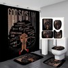 4Pcs Bathroom Shower Curtain Sets, Inspirational Quote Afrcian American Queen