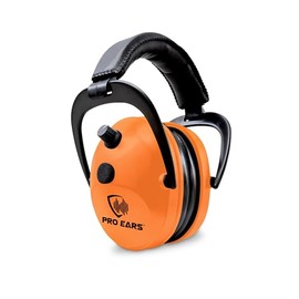 Pro Ears Gold II 26 Ear Muffs, NRR 26, Military Grade Electronic Hearing Protection with DLSC Compression, Gel Ear Seals & Auto Shut Off, Amplifies Sound 8x, Made in USA, Orange