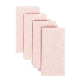 over&back Washed 100% Linen Cloth Napkins - Washable Napkins Set for Mixing, Matching, and Creating a Custom Home Decor Tablescape - Pink