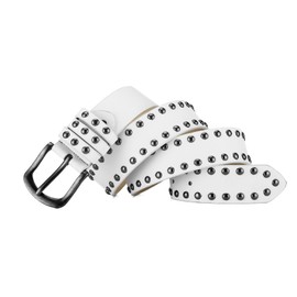 Jdlsppl Women's Autumn Belt Loops Adjustable Belts 2025 Biker Cyberpunk Casual All Seasons Date Harem, White, X-Small-Large