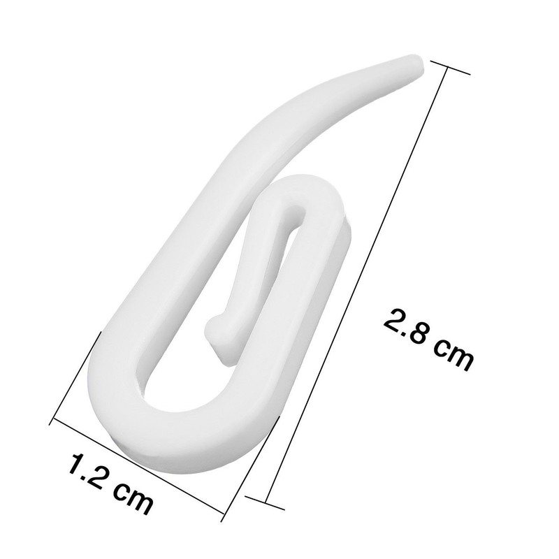Honbay 200pcs White Plastic Curtain Hooks for Window, Door and