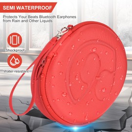 ZUJFPL EVA Hard Case for Beats Solo3/Solo2/ Solo 4 Wireless On-Ear Headphones,Premium Travel Protective Carrying Storage Bag(Red)