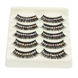IWOWHERO 5 Pairs of Fake Eyelashes Lashes Lash Exaggeration Stage Performance Beauty