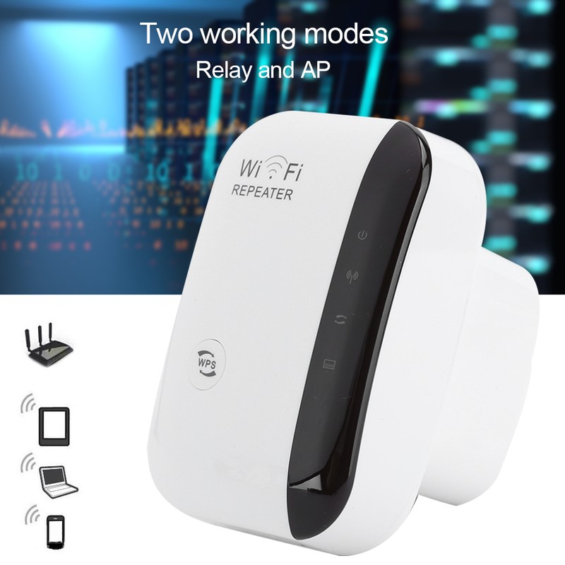 Repeater WiFi Signal Amplifier 300M Ethernet Port Wall‑Mount White for