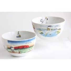 Shimizutougyou Australia Canada Snoopy Bowl Set of 2