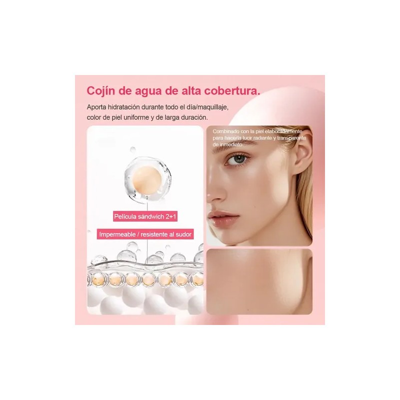 Boqilyne Base De Maquillaje En Cojín De Alta Cobertura Tono