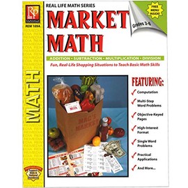 Remedia Publications REM109A Market Math for Beginners Book, Grade: 3 to 6, 0.2" Height, 8.4" Wide, 10.3" Length