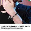 XFSRG Football Bracelet with Cross for Boys Made of Obsidian