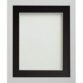Frame Company Allington White Photo Frame with Black-V Groove Mount, 10x8 for 8x6 inch, fitted with perspex
