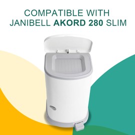 Adult Diaper Liner Refill Bags Compatible with Janibell Akord 330 Slim 8 Pack for 2860 Diapers(Extra 30% Thickness&10% Length) Incontinence Disposal System Plant Scent Eliminate Waste/Odor Resistant