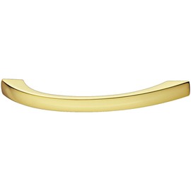 Gedotec Cabinet Handle Brass Furniture Handle 128 mm Bow Handle Kitchen - Minas | Polished Steel | Solid Material | Elegant Design Kitchen Handle | 1 Piece Dresser Handle with Mounting Material
