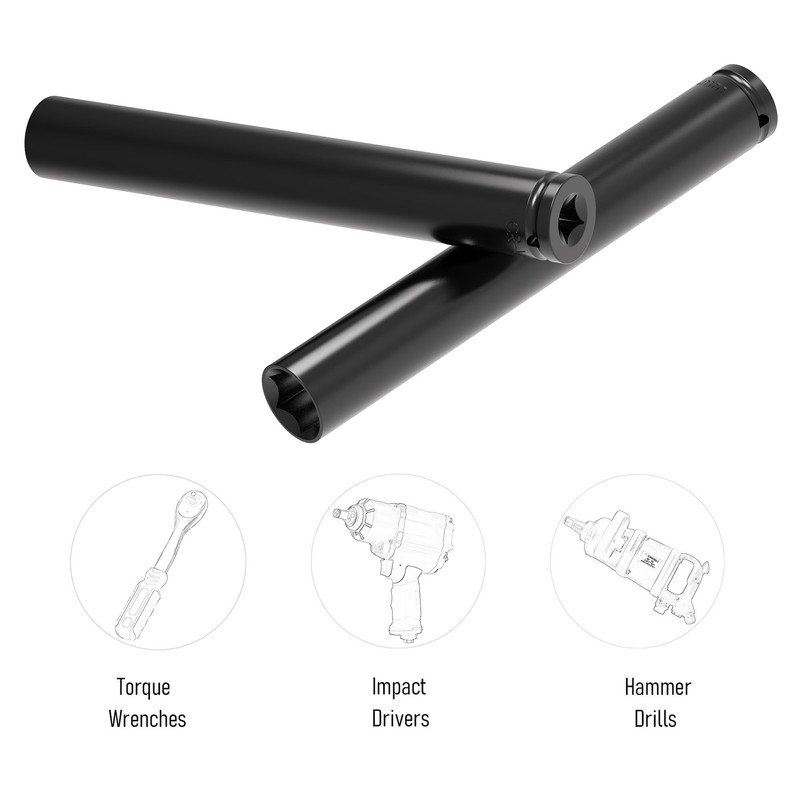 FOCMKEAS 1/2 Inch Drive by 18mm Deep Impact Socket, Heat-Treated