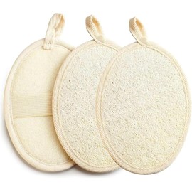 3Pcs Natural Loofah Body Scrubber,Exfoliating Body Scrub Bath Sponge,Shower Sponge Skin Bath Tool,Shower Scrubber for Body,Ideal for Adults Women Men