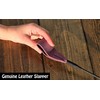 Premium Purple Riding Crop Whip Genuine Leather for Equestrian Sports