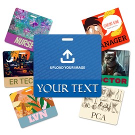 Customizable Horizontal Badge Buddy ID Backer Card (20 Pcs) - Double Sided Print - Custom Image Badge Ideal for Nurses, Doctors, and Healthcare Professionals