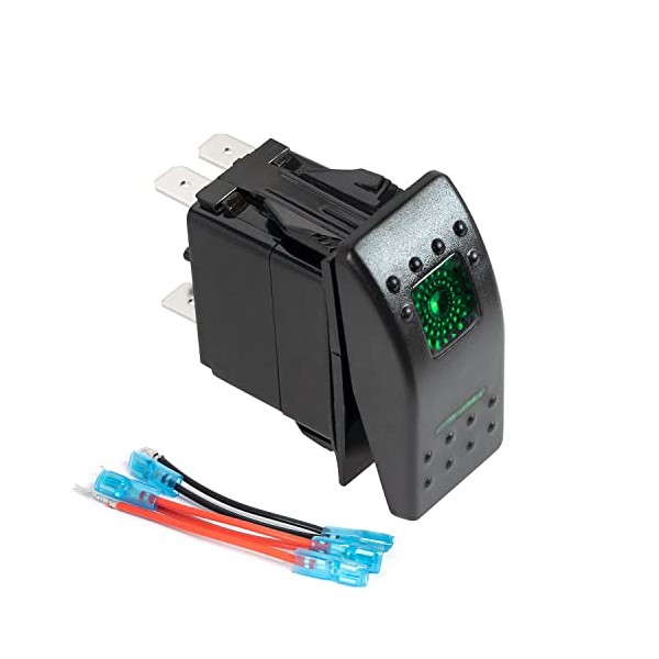 FXC FXC Momentary On/Off Rocker Switch 5Pin Laser Green LED